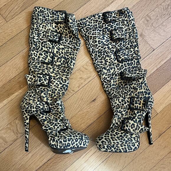 Penny Loves Kenny Cheetah Boots 8.5 - Picture 1 of 9